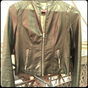Black Rivet Black Leather Jacket S